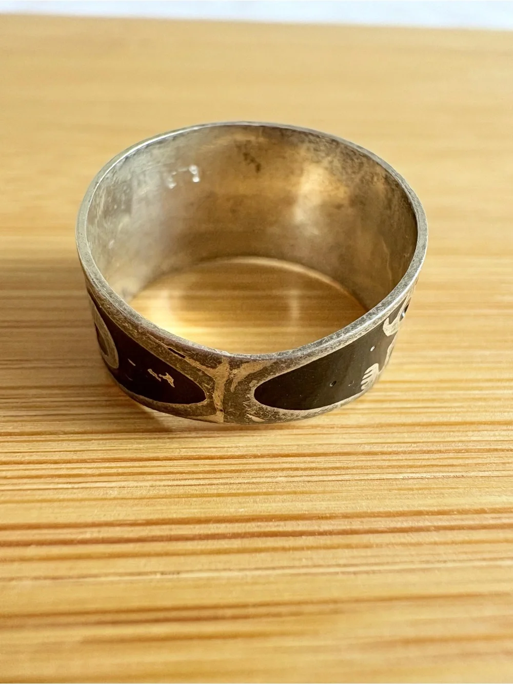 Sterling Silver Black Tribal Women’s Band Ring Size 6.5